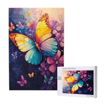 Puzzle 120 Teile Tier Puzzles für Erwachsene Schmetterling HD Puzzel Anspruchsvolles und Lustig Kreatives Unterhaltungsspiel, DIY Holzpuzzle für Erwachsene Als Feiertage Geschenk fur Frauen M-1868 von Yeogcohe